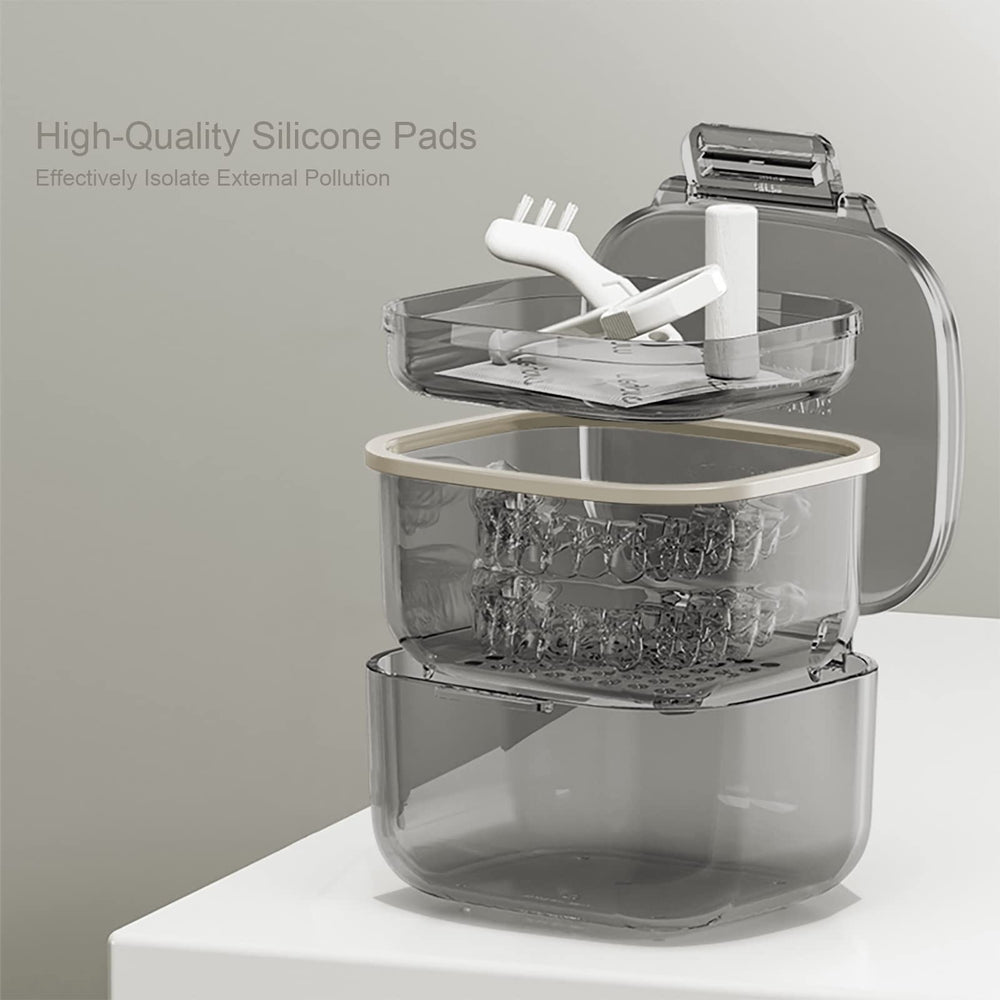 Compact denture bath dimensions 3.15 x 3.15 x 2.36 inches