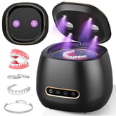 Rechargeable ultrasonic retainer cleaner in matte black