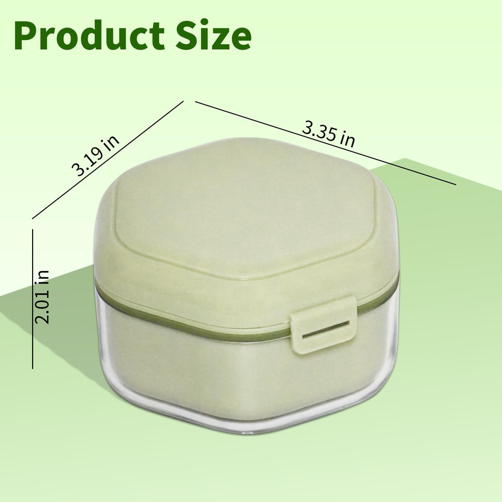 Denture cup for soaking dentures showing silicone seal ring