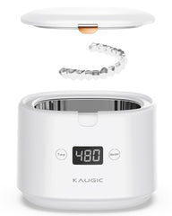 Retainer cleaner cleaning jewelry, dentures, and night guards with 360-degree cleaning