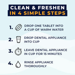 Denture cleaning tablet dissolving in warm water