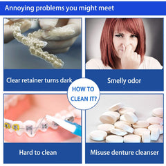 Braces, retainers, aligners and mouth guards being cleaned