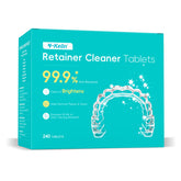 Mint flavor retainer cleaner tablets in foil packaging
