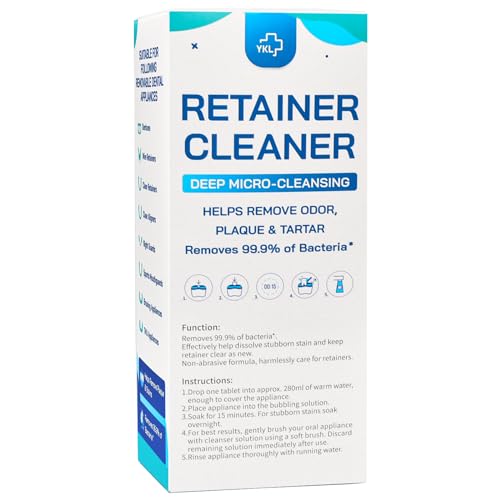 Open soak container with tablets and retainer