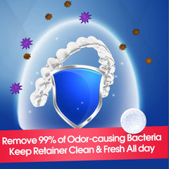 Multi-use cleaner tablets for retainers, braces, mouth guards and cups