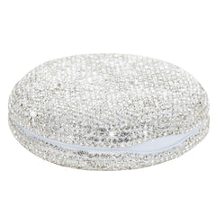 Silver retainer case with rhinestone accents and cute mouse guard design