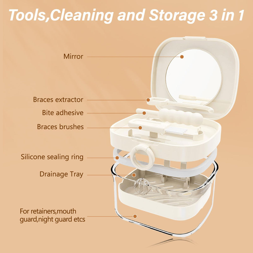 Close-up of the retainer case with mirror
