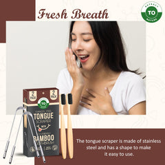 Ergonomic bamboo toothbrush handle with soft bristles - detail