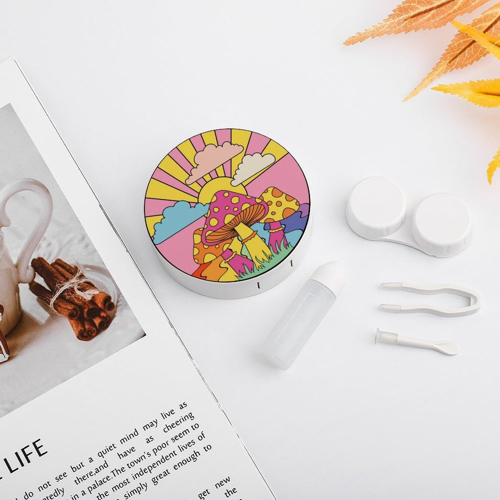 Travel-friendly lens kit components: tweezers, wearing stick, and solution bottle