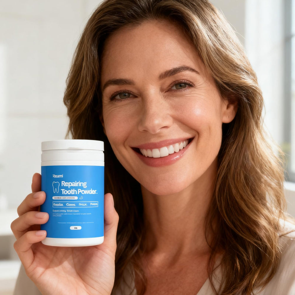 Reumi Tooth Repairing Powder 50g jar side view