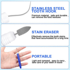 Stainless steel dental scraping tools in portable kit