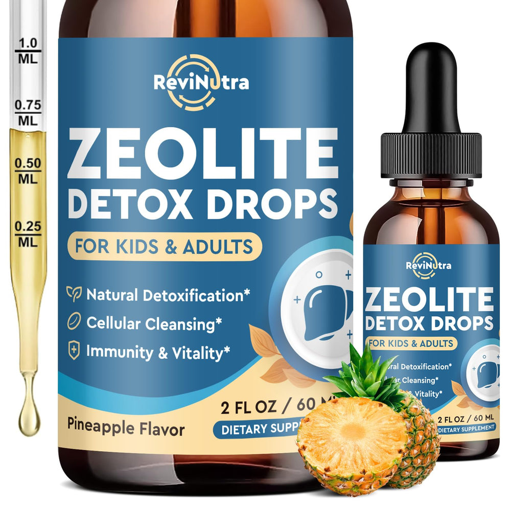 ReviNutra Zeolite Detox Drops Pineapple Flavor bottle 2 oz