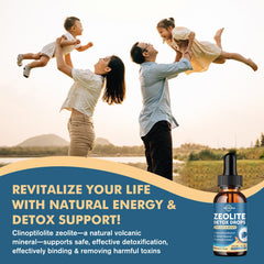 Lifestyle image: kids and adults using ReviNutra Zeolite Detox Drops