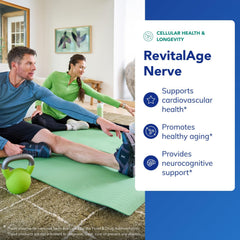 Pure Encapsulations Revita-Age Nerve capsules on a spoon for easy daily use.