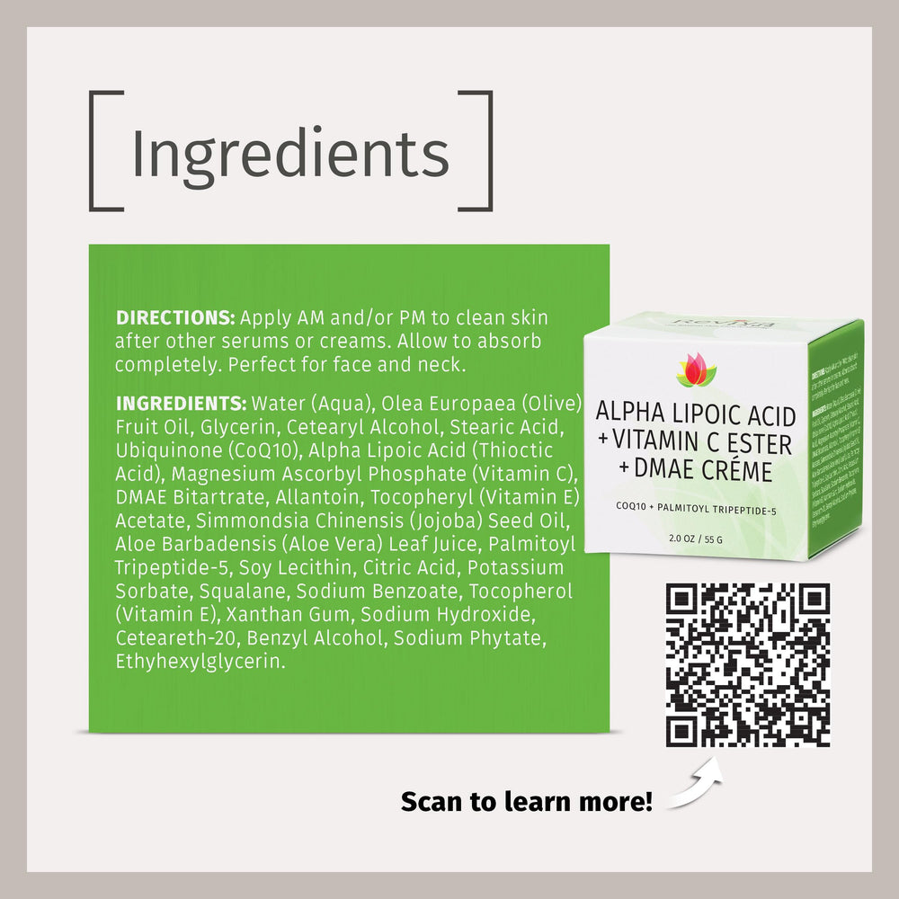 Cream featuring antioxidants Alpha Lipoic Acid and Vitamin C Ester