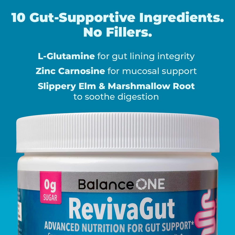Infographic of RevivaGut's 11 gut-support ingredients