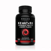 Hero shot of Revive Herbs Vitamin K2 D3 cherry chewable tablets