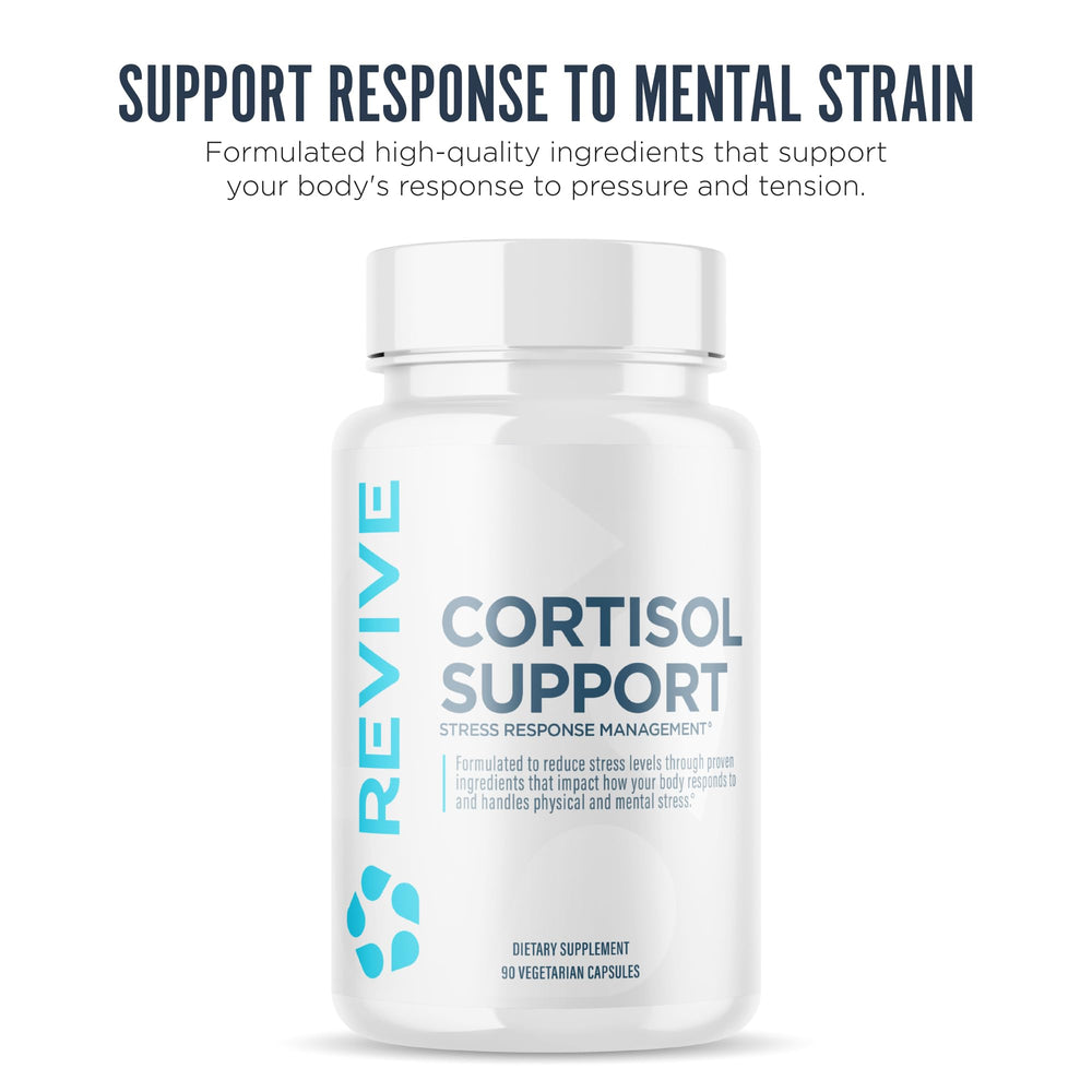Back of Revive MD Cortisol Manager bottle showing supplement facts