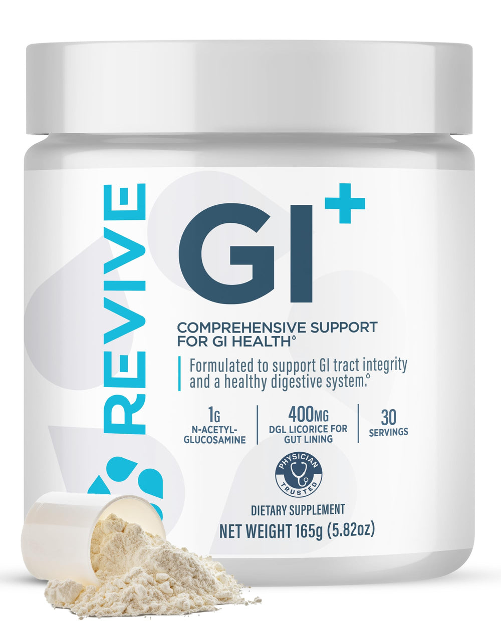 Revive MD GI Plus digestive health supplement bottle on white background