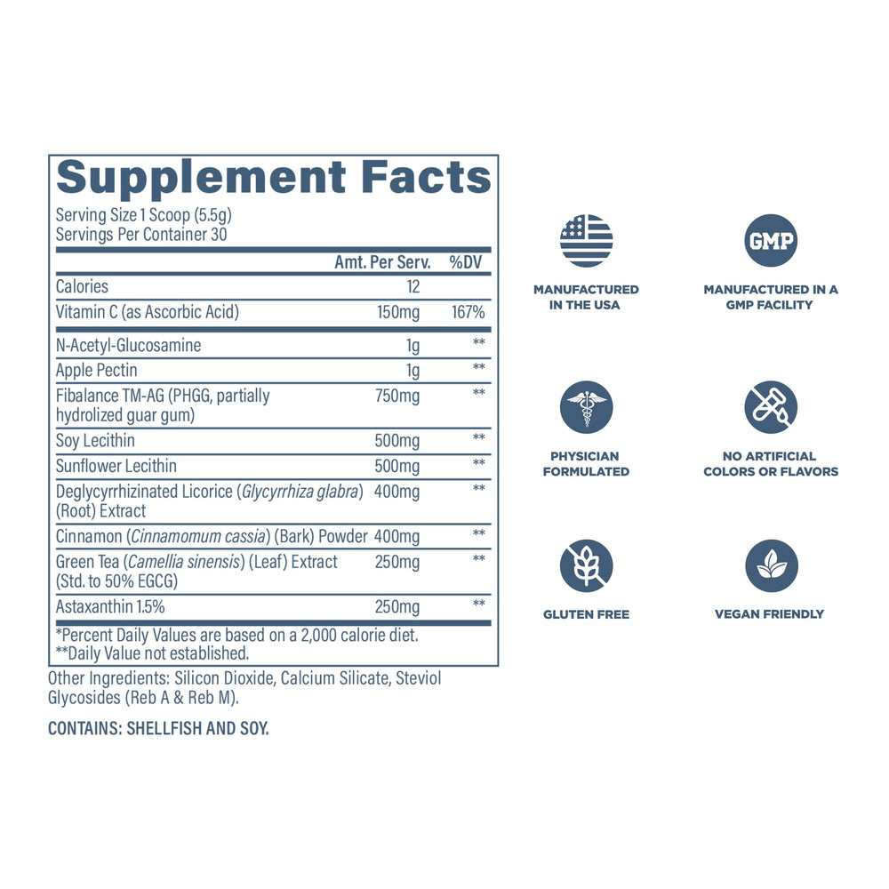 Nutritional facts panel for Revive MD GI Plus