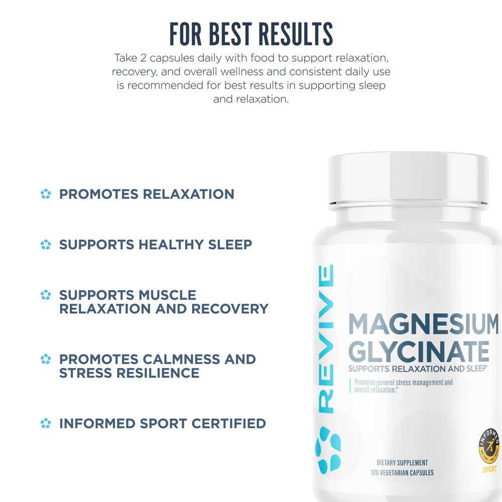 Close-up of magnesium glycinate and glycine ingredients