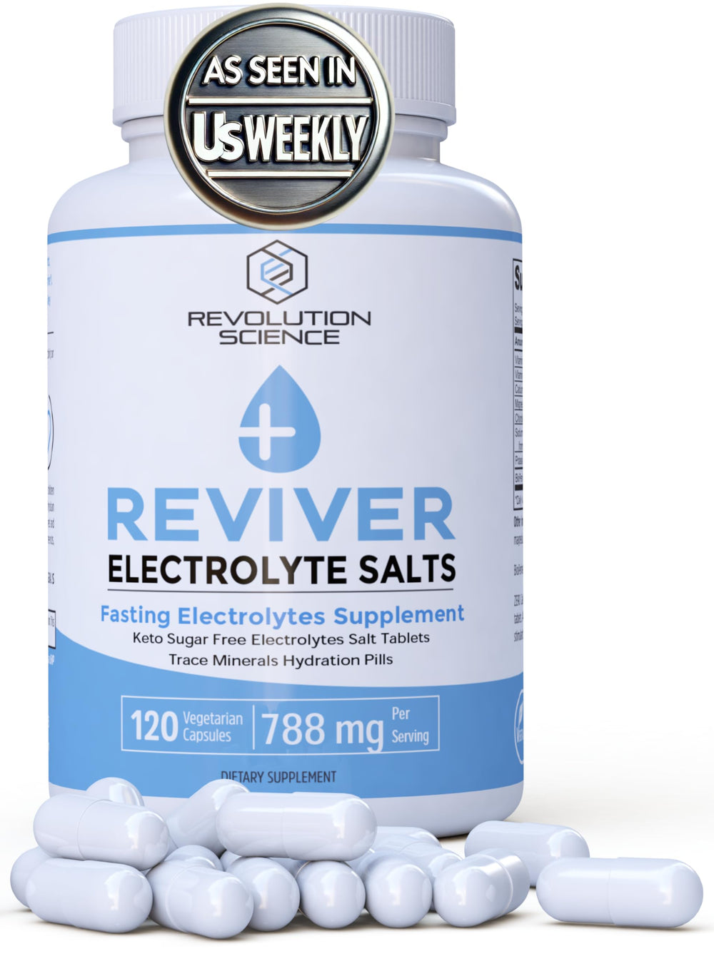REVIVER electrolyte pill bottle for fast hydration during runs