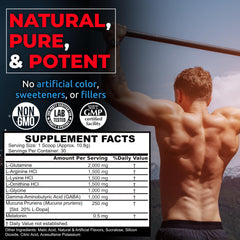 Revolution Science Regains Max blends L-Arginine, L-Glutamine and L-Lysine for growth support.