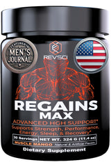 Revolution Science Regains Max bottle front highlights post-workout recovery potential.
