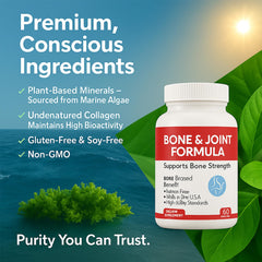 Illustration showing strong bones and flexible joints aided by REYUQU.