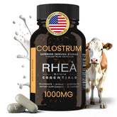 Bottle of RHEA Bovine Colostrum capsules for women