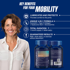 Close-up of Rheuskin Motion caplets (850 mg each)