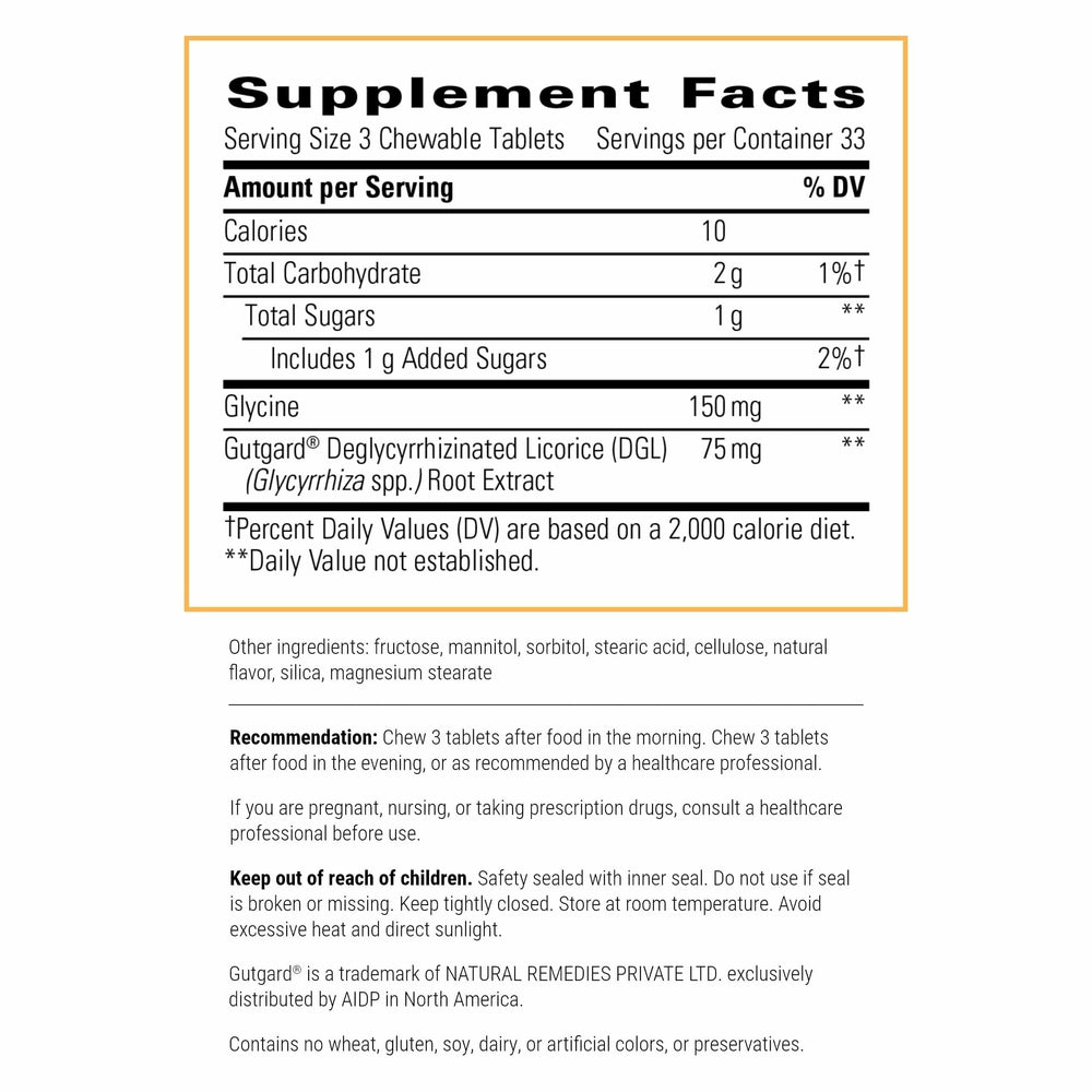 Rhizinate chewable tablets for digestive support