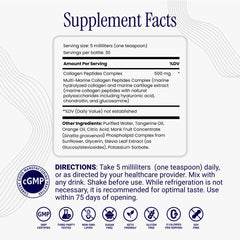 Product label for Rho Nutrition Liposomal Collagen Peptides