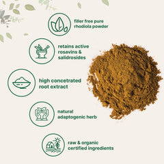 Rhodiola powder supporting energy and relaxation