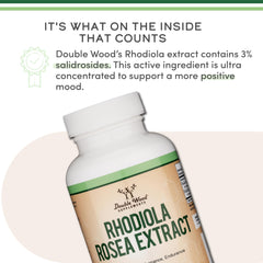 Third-party testing seal on Rhodiola Rosea packaging