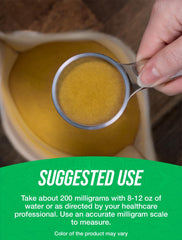 Serving information showing 200 mg per serving for Rhodiola Rosea powder