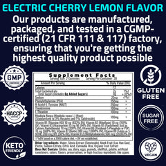 Gummies bottle shown with monk fruit and stevia sweeteners