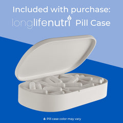 Included pill organizer beside Rhodiola Rosea bottle