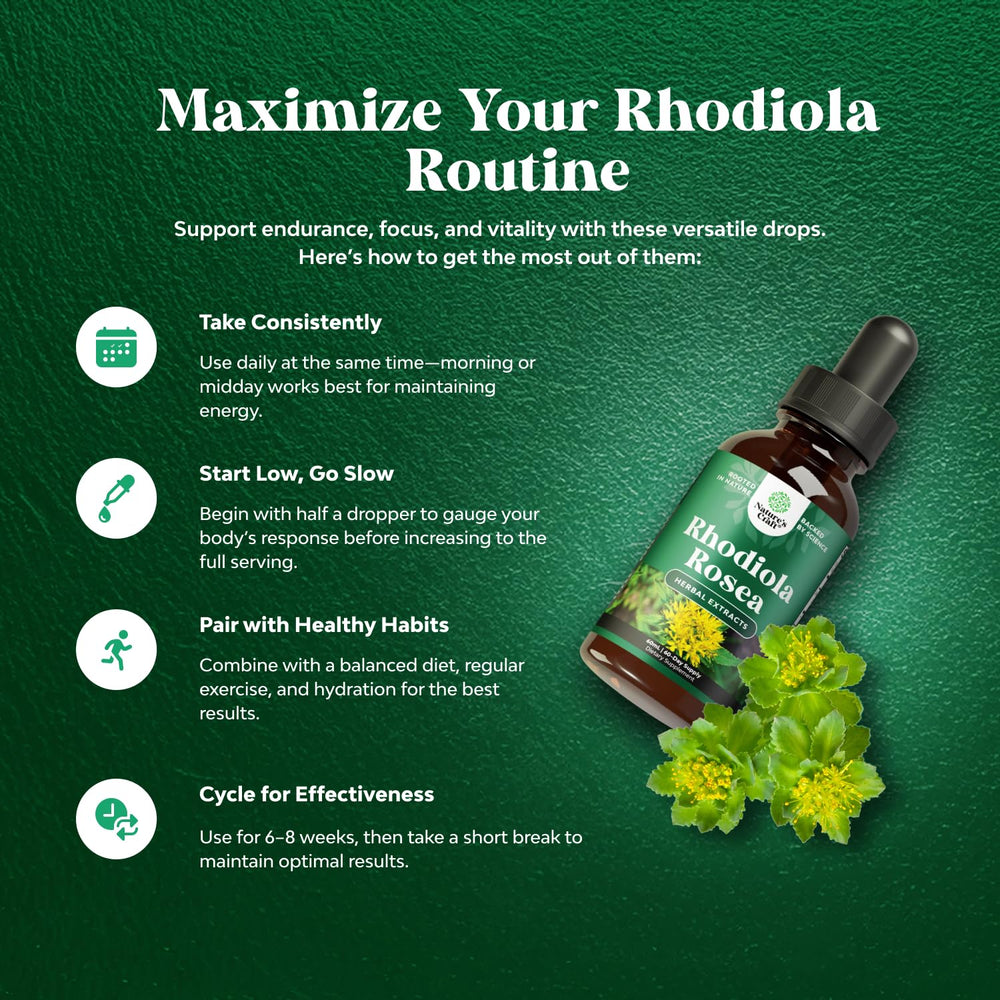 Dropper dispensing Rhodiola Rosea tincture liquid