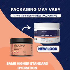 Rhovive Electrolyte Powder being poured into a glass for post-workout hydration