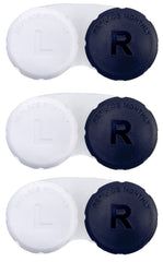 RHUI black travel contact lens case - front view