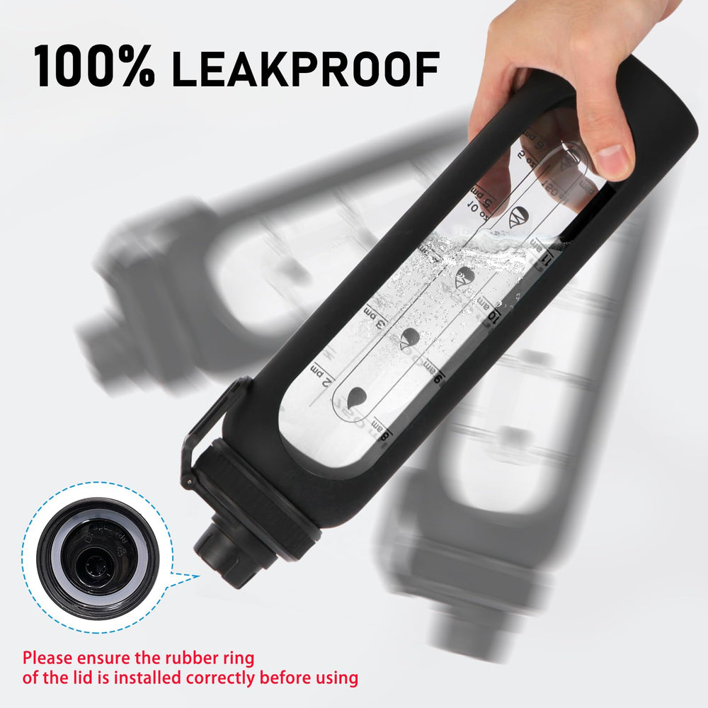 RhythmFit glass shaker bottle includes a stainless steel mixing ball for smooth shakes.