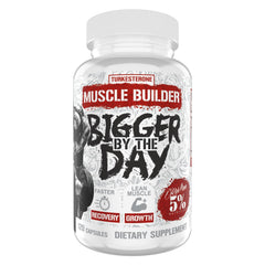 Bigger By The Day bottle label showing 120 capsules
