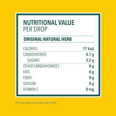Nutritional information panel on Ricola sugar-free herb drops