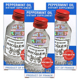 Front view of Ricqles Peppermint Oil Dietary Supplement in a 3-bottle pack (1.69 fl oz each)