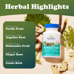 60 vegan capsules packaging of Ridgecrest AirwayClear