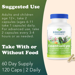 EssentialEyes natural ingredients including Bilberry and Eyebright