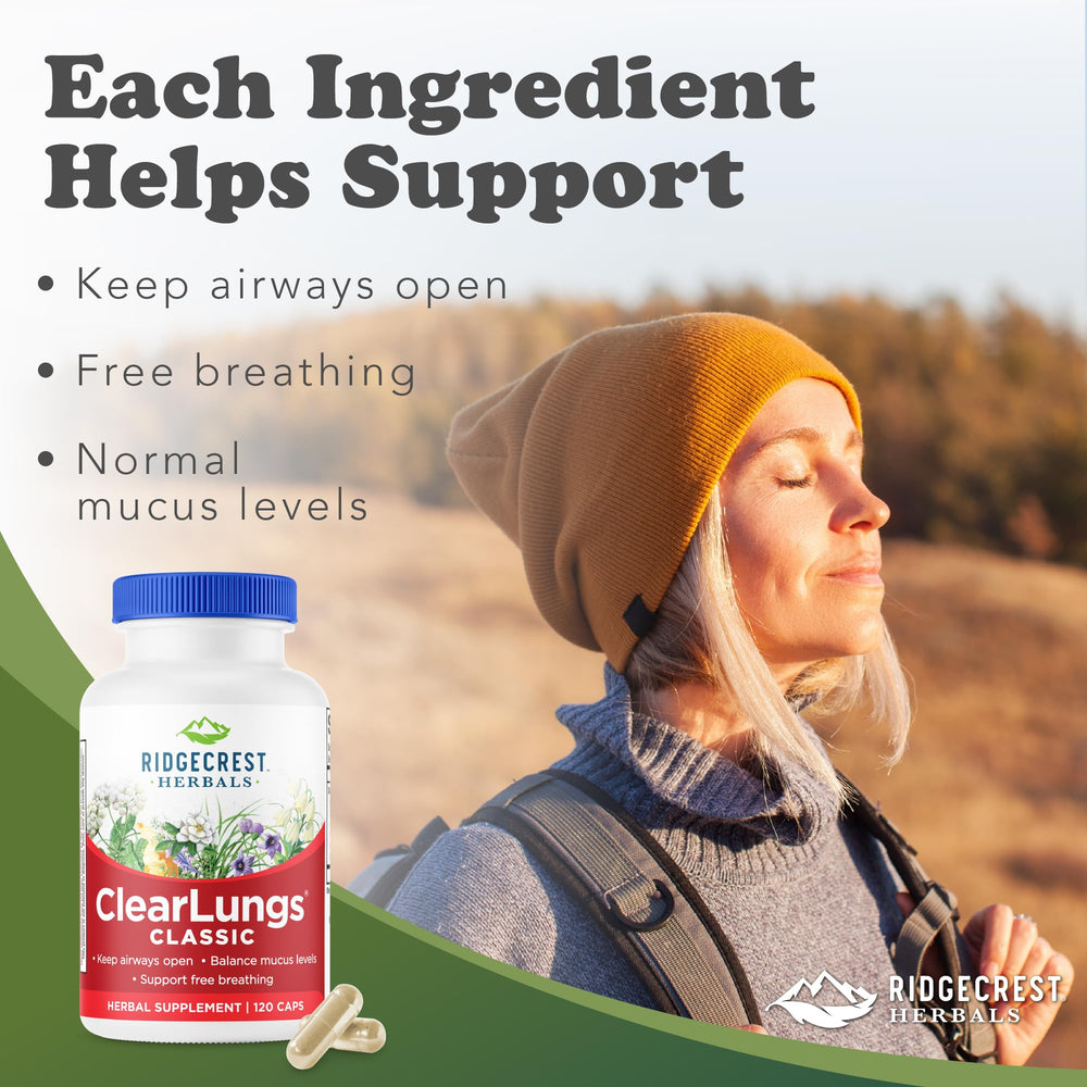 Graphic showing ClearLungs Classic natural ingredients