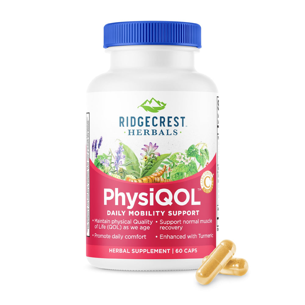 Ridgecrest PhysiQOL bottle with 60 vegan capsules