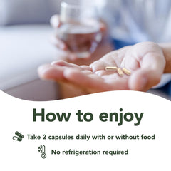 Rigma Herbal BEE digestive-scene shows easy daily use with a two-capsule regimen.